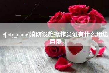 新安消防设施操作员证有什么用途百度