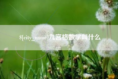 新安九宫格数学叫什么