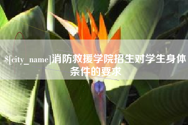 新安消防救援学院招生对学生身体条件的要求