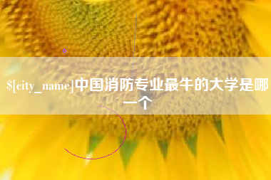新安中国消防专业最牛的大学是哪一个