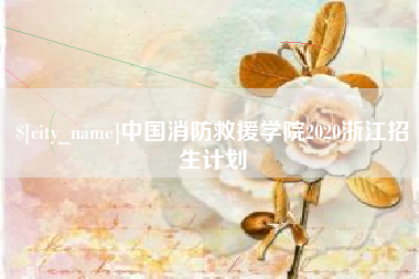新安中国消防救援学院2020浙江招生计划