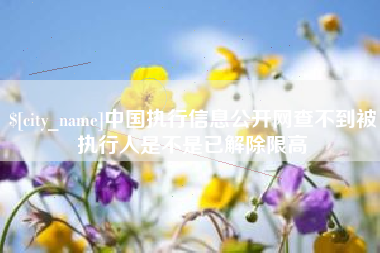 新安中国执行信息公开网查不到被执行人是不是已解除限高