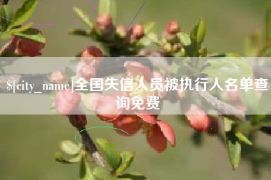 新安全国失信人员被执行人名单查询免费