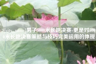 新安男子5000米长跑决赛-更是对5000米长跑决赛策略与技巧完美运用的体现