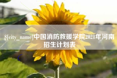 新安中国消防救援学院2021年河南招生计划表