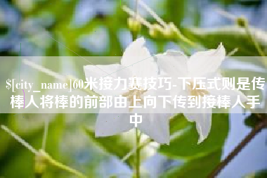 新安60米接力赛技巧-下压式则是传棒人将棒的前部由上向下传到接棒人手中