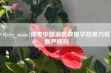 新安报考中国消防救援学院视力检查严格吗