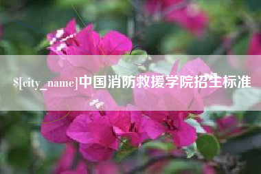 新安中国消防救援学院招生标准