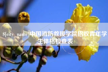 新安中国消防救援学院招收青年学生体格检查表